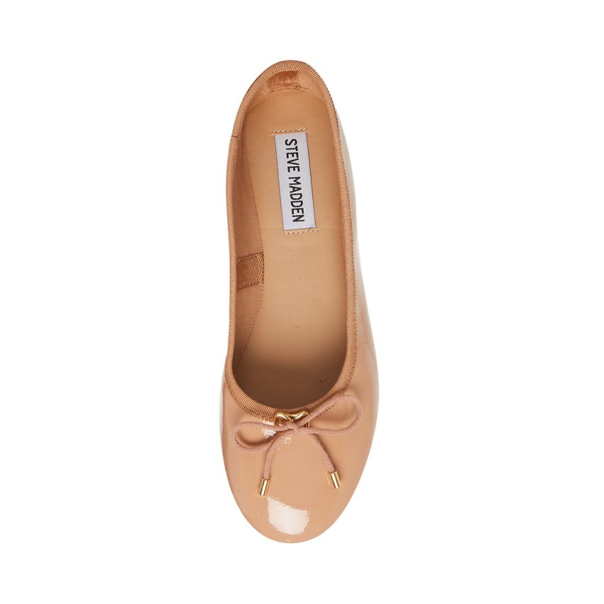 Beige Steve Madden Blossoms Patent Women's Ballet Flats | PH 0617KFW